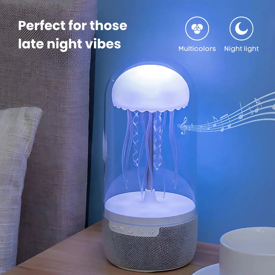 Jellyfish Bluetooth Speaker Lamp – Floating 3D LED Night Light, Color-Changing HiFi Stereo for Home Decor