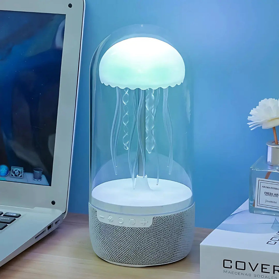 Jellyfish Bluetooth Speaker Lamp – Floating 3D LED Night Light, Color-Changing HiFi Stereo for Home Decor