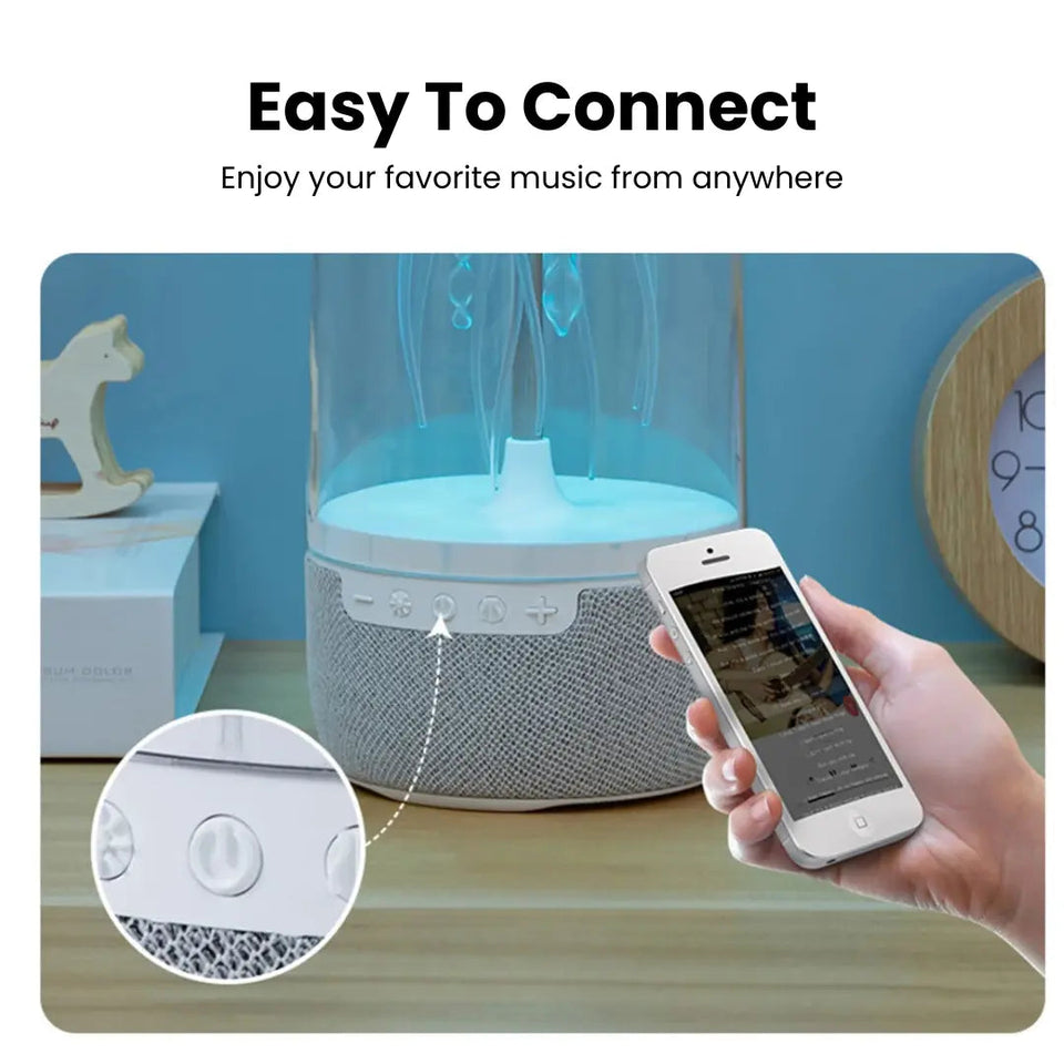 Jellyfish Bluetooth Speaker Lamp – Floating 3D LED Night Light, Color-Changing HiFi Stereo for Home Decor