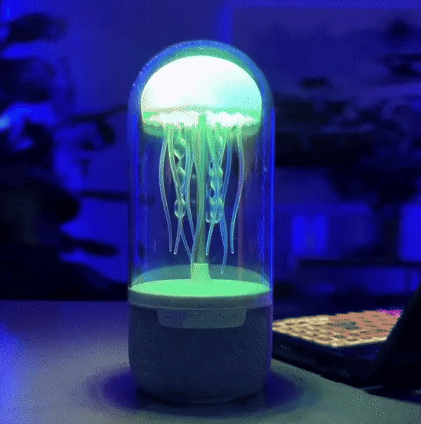 Jellyfish Bluetooth Speaker Lamp – Floating 3D LED Night Light, Color-Changing HiFi Stereo for Home Decor