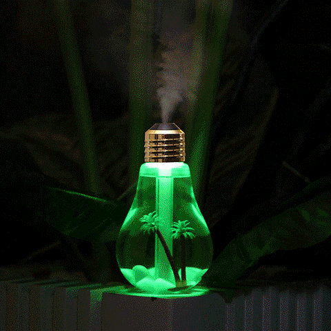 Mini USB Bulb Humidifier with Colorful LED Night Light – Aromatherapy Diffuser for Home, Office & Car